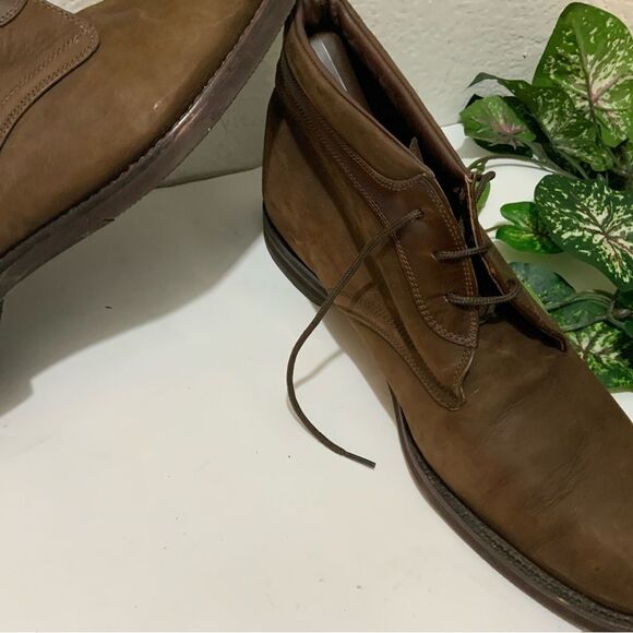 JOHNSTON & MURPHY Chukka Casual Ankle Boots Brown Nubuck Leather Shoes Lace Up